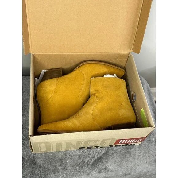 Dingo Women's Klanton Mustard Suede Ankle Boot DI 112 size 9 - Picture 3 of 6